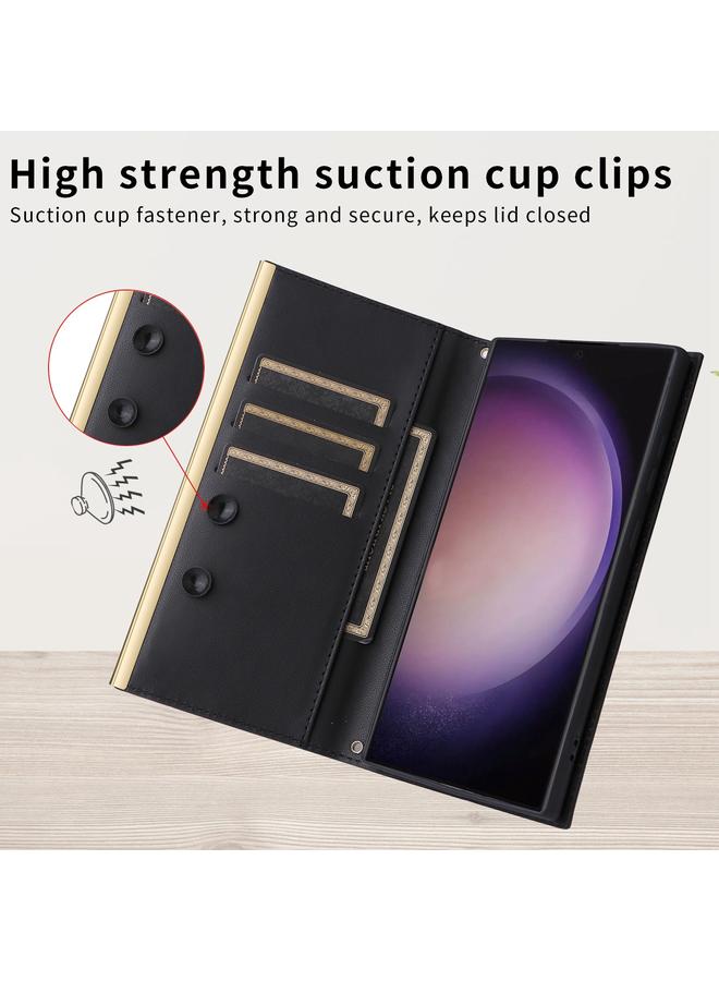 اس-توب جراب هاتف Samsung Galaxy S23 5G Crossbody Rhombic Sucker Leather - Image 5