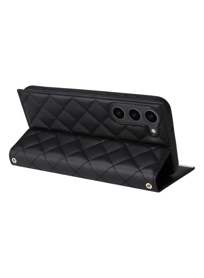 اس-توب جراب هاتف Samsung Galaxy S23 5G Crossbody Rhombic Sucker Leather - Image 4