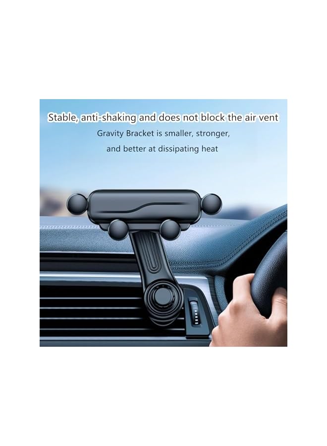 Green Tiger 360° Adjustable Car Phone Holder, Rotatable Gravity Phone Mount with Extension Clip, Universal Air Vent Anti-Slip Holder for iPhone/for Samsung/All Smartphones Anti-Slip - Image 2