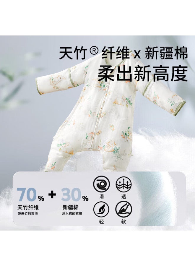Kidsneed Baby Sleeping Bag, Children's Spring And Autumn Sleep Sack, 6 Front 4 Back, Bamboo Cotton Gauze Split-leg Sleeping Bag, Baby Anti-kick Blanket, Children's Pajamas, XL Size - Image 2