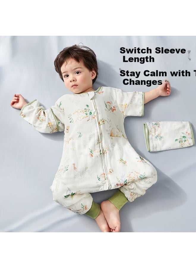 Kidsneed Baby Sleeping Bag, Children's Spring And Autumn Sleep Sack, 6 Front 4 Back, Bamboo Cotton Gauze Split-leg Sleeping Bag, Baby Anti-kick Blanket, Children's Pajamas, XL Size - Image 3