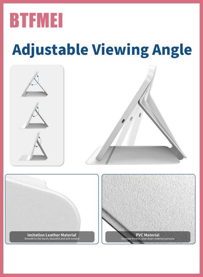بتفمي مرآة مكياج ، مرآة مضاءة ، مرآة مكياج مضاءة LED محمولة ، إضاءة تعمل باللمس قابلة للتعتيم 3 ألوان ، مرآة مستحضرات تجميل قابلة للطي قابلة للطي قابلة لإعادة الشحن USB للمكتب ، مرآة مستحضرات التجميل للسفر - أبيض - Image 3