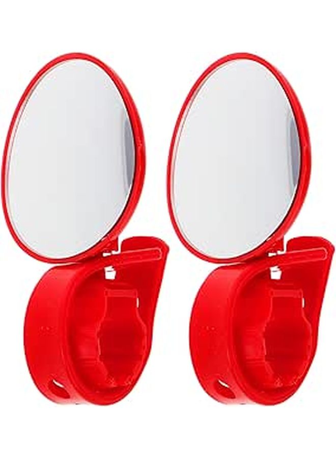 2Pcs Red Bicycle Handlebar Rearview Mirrors Adjustable 360 Rotation Cycling Safety Accessories - Image 1