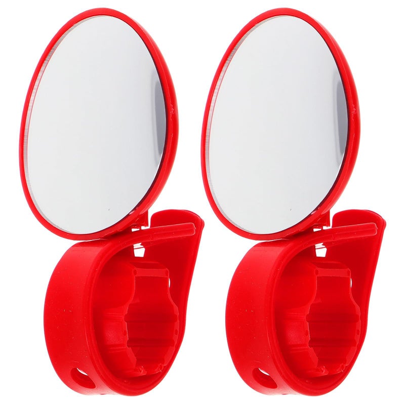 2Pcs Red Bicycle Handlebar Rearview Mirrors Adjustable 360 Rotation Cycling Safety Accessories - Image 2