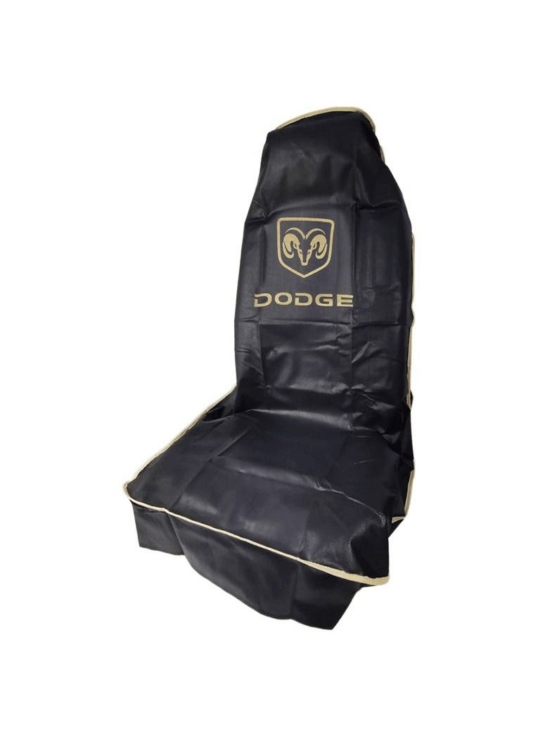 Dodge DODGE Universal Car Seat Covers Set Premium PU Leather, Waterproof, Easy Installation, Front Seat Protector with Logo, 2 Piece Set  - Image 3