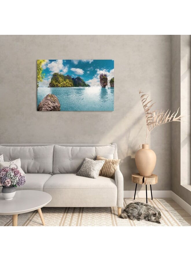 Home Gallery Ocean Stone Island Landscape Print On Canvas - Image 5