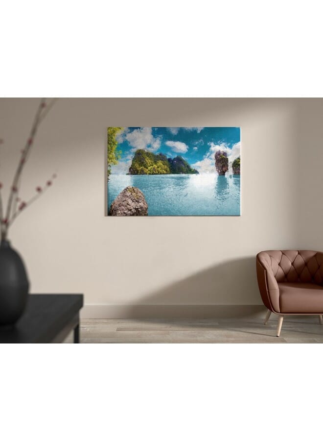 Home Gallery Ocean Stone Island Landscape Print On Canvas - Image 4