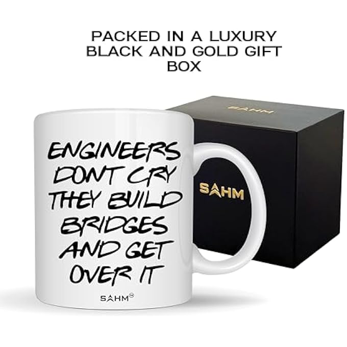 SAHM Funny Engineer Coffee Mug Engineers DonT Cry They Build Bridges And Get Over It Gift Idea Ceramic Cup 11Oz Packed In Giftbox - Image 3