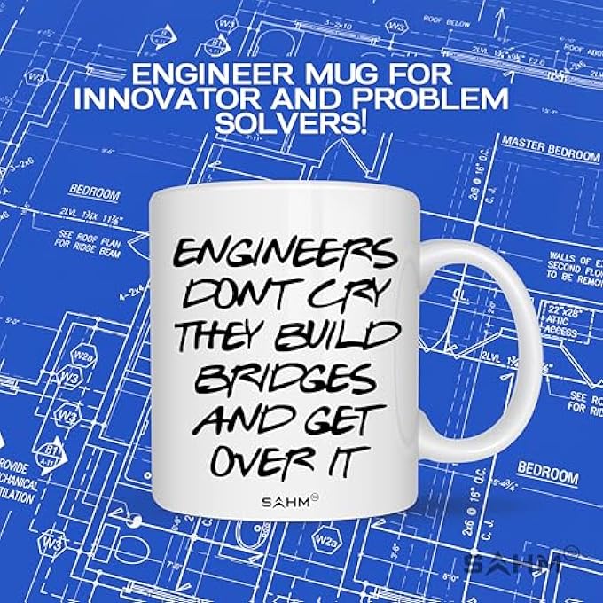 SAHM Funny Engineer Coffee Mug Engineers DonT Cry They Build Bridges And Get Over It Gift Idea Ceramic Cup 11Oz Packed In Giftbox - Image 4