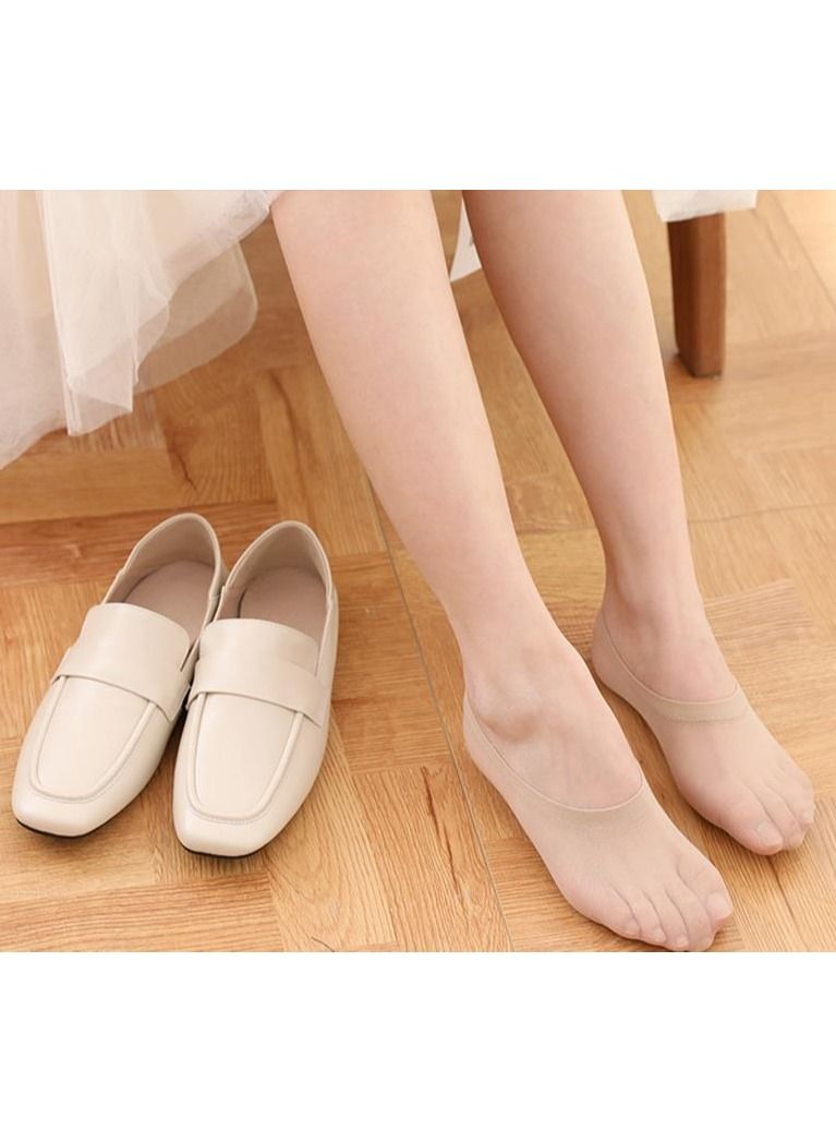 10 pairs  Non-slip Invisible Socks Seamless Ice Silk Ankle Boat Socks - Image 1