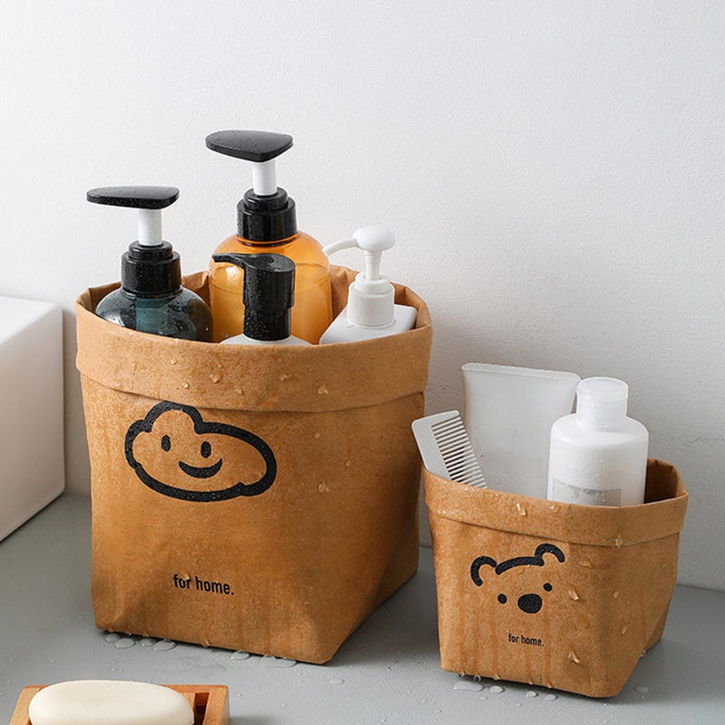 1Pc Practical Bag Kraft Paper Storage Bag Shopping Bag Packaging Pouch(Khaki) - Image 1