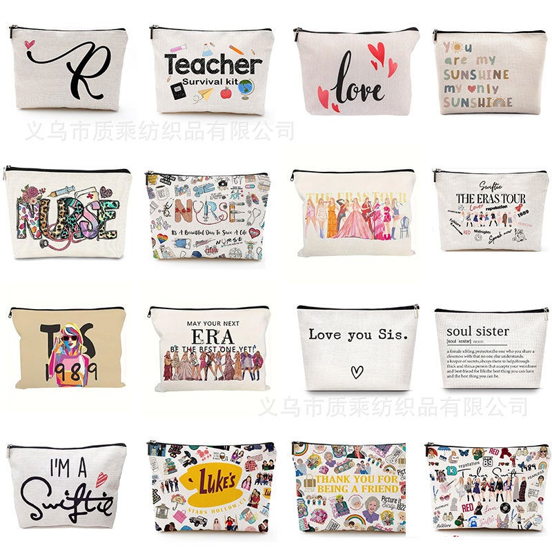 Selling Taylor Waterproof Polyester Cosmetic Bag Change Toiletry Portable Zipper Storage Bag Gift For Sisters - Image 2