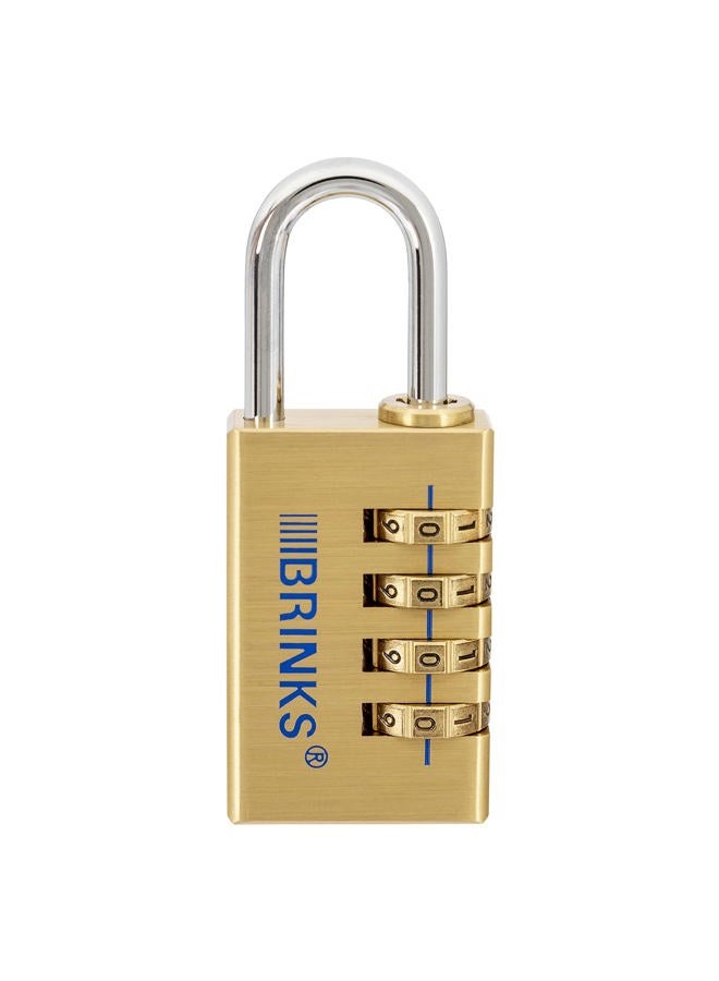 BRINKS 171-30051 Solid Brass Resettable Combination Padlock, 30 mm - Image 1