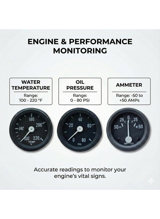 VR Autopedia Gauge Set for Willys Jeeps FD Speedometer Assembly 0-60 MPH Fits- 1946-1964 CJ-2A, 3A, 3B, M38, M38A1, MB GPW CJ2A CJ3A, CJ3B Millitary Trucks & Jeeps | GPW Black Bezels by VR Autopedia - Image 3