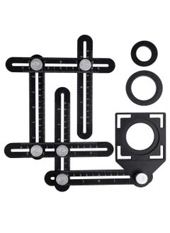 Bukela Aluminum Alloy Multi-Function six-fold Ruler Angle Finder Universal Angler Ruler Metal Drill Guide Locator Tile Opening Hole Angle Template Tool Angle Copier for Builders, Craftsmen, Carpenters  - Image 1