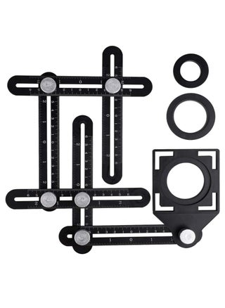 Aluminum Alloy Multi-Function six-fold Ruler Angle Finder Universal Angler Ruler Metal Drill Guide Locator Tile Opening Hole Angle Template Tool Angle Copier for Builders, Craftsmen, Carpenters - pzsku/ZAFBF6FEAD6F084B7D23EZ/45/_/1732353823/7b3df30a-1321-4f68-85f0-cc008d090152