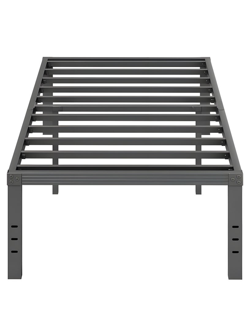 Generic Metal Twin Bed Frame 190*95cm with Storage Space, No Box Spring Needed with Sturdy Steel Slat Support, Heavy Duty Sturdy Mattress Foundation, Easy Assembly, Black  - Image 3