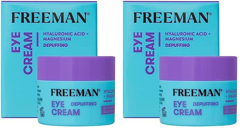 Freeman Restorative Moisturizing  Depuffing Eye Cream  Overnight LeaveOn Treatment For Dull  Tired Eyes Brightens Undereye Skin Infused With Magnesium  Hyaluronic Acid 05 floz 15 mL Jar