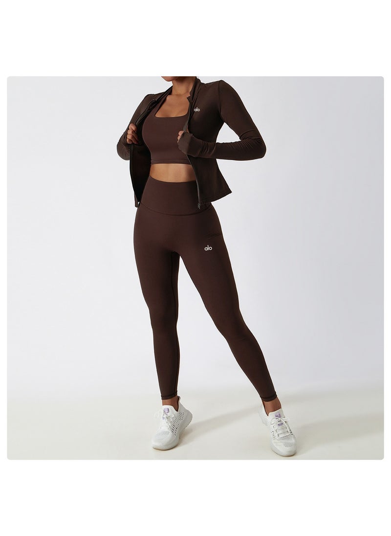 alo - ALO Yoga Sport Jacket for Running, Fitness, Training, Long Sleeve, Fast-Drying, Suitable for Autumn/Winter, Tight-Fitting, Workout, Long Sleeve Training Top - Image 1