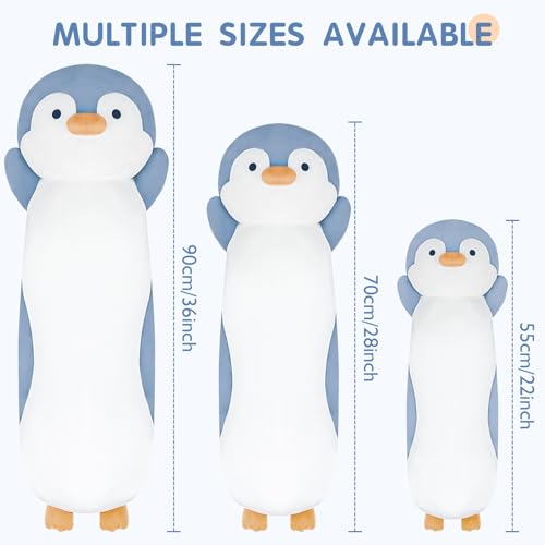 Dalmao 36" Penguin Stuffed Animal, Soft Jumbo Long Cuddle Pillow, Cute Blue Penguin Plush Body Pillow Plushies Toy Gift for Kids, Boy and Girls Birthday,Valentine - Image 3
