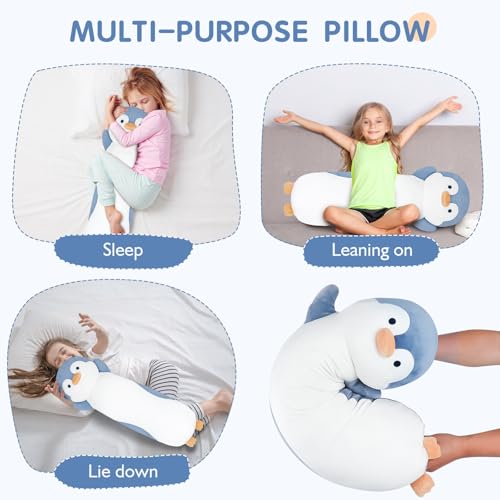 Dalmao 36" Penguin Stuffed Animal, Soft Jumbo Long Cuddle Pillow, Cute Blue Penguin Plush Body Pillow Plushies Toy Gift for Kids, Boy and Girls Birthday,Valentine - Image 5