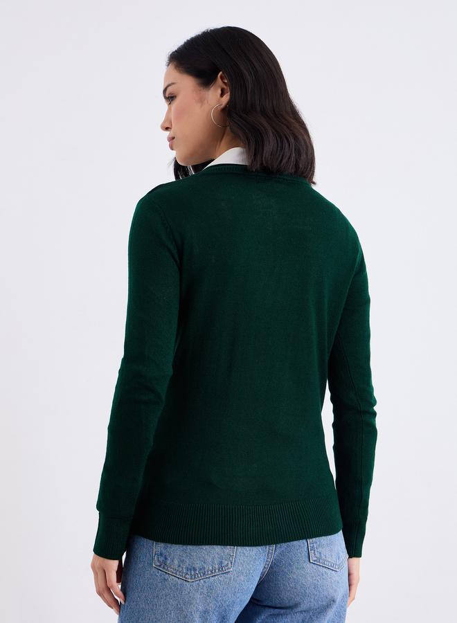 Styli Slim Fit Regular Length Textured Knit Sweater - Image 4