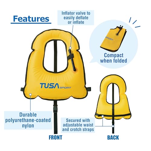 TUSA Sport Snorkeling Vest, Adult, Yellow, SV-4500 - Image 2