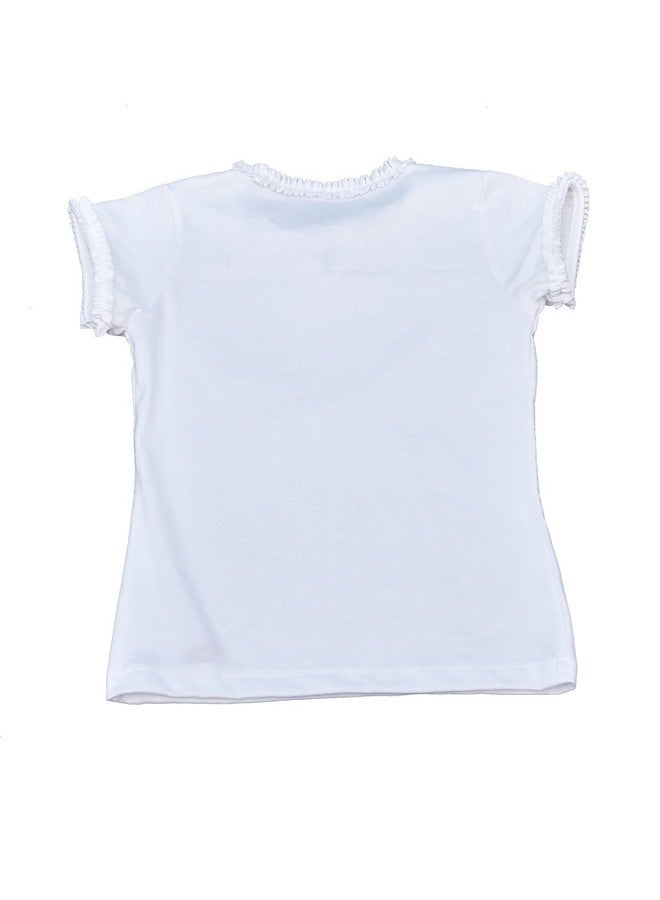 Clever Baby Girl's Tshirt(ZCGT-004-WHT_12-13Yrs_White_12-13 Years) (ZCGT-004-WHT-12-13Yrs) - Image 2