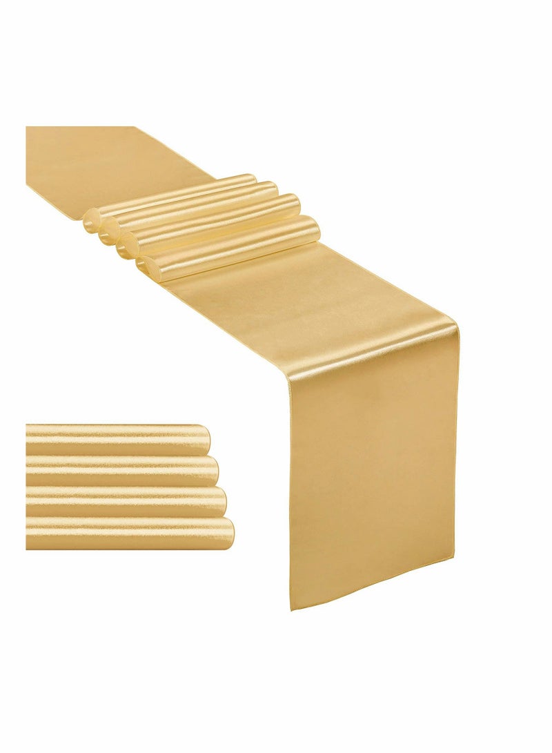 KASTWAVE مفرش طاولة ساتان، 1-عبوة ذهبية 12 × 108 بوصة طويلة  - Image 1