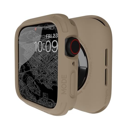 elkson Compatible with Apple Watch SE 3/2/1 44mm Bumper Case, Quattro Series Rugged Case for iWatch Series 6 5 4, Military Grade Durable Protective Cover, Flexible Shockproof, Desert Tan - Image 1