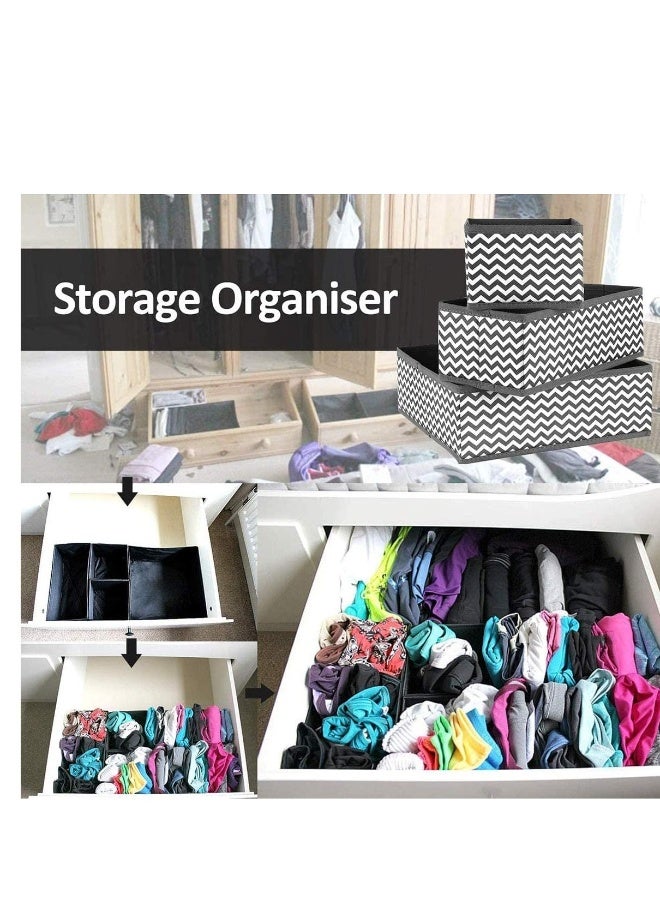 Generic Organizers And Storage Fabric Set of 8 Wardrobe Closet Organiser Dresser Drawer Dividers Foldable Box for Socks Underwear Bras Ties Toys - Image 3