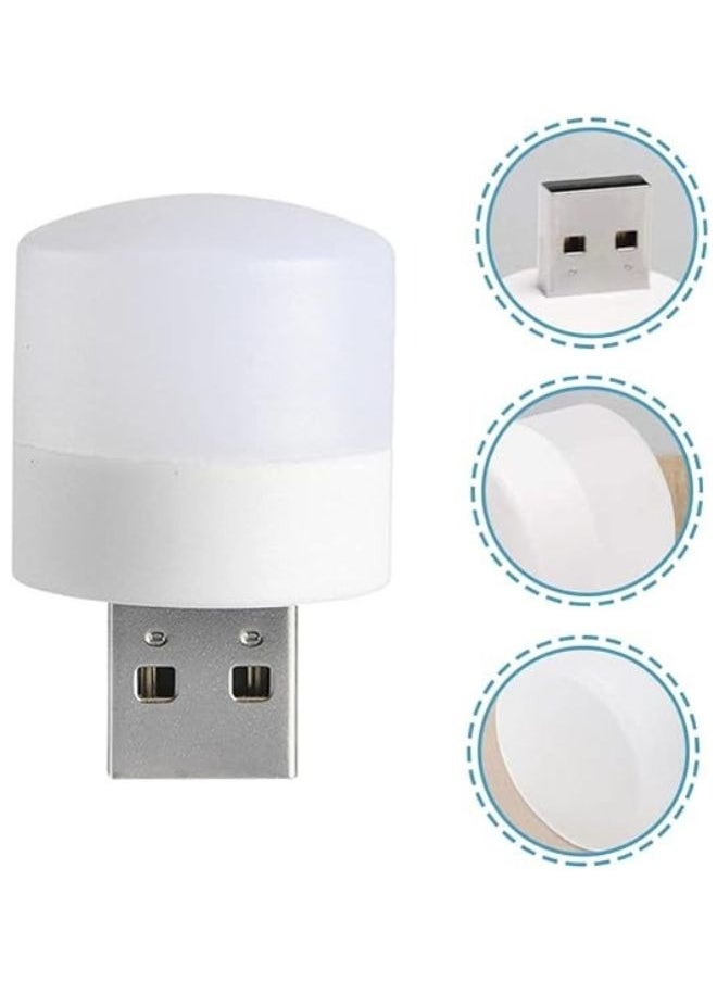 Generic 2pcs Portable USB LED Night Lights Mini Round Lamp for Laptop (White Colour)  - Image 3