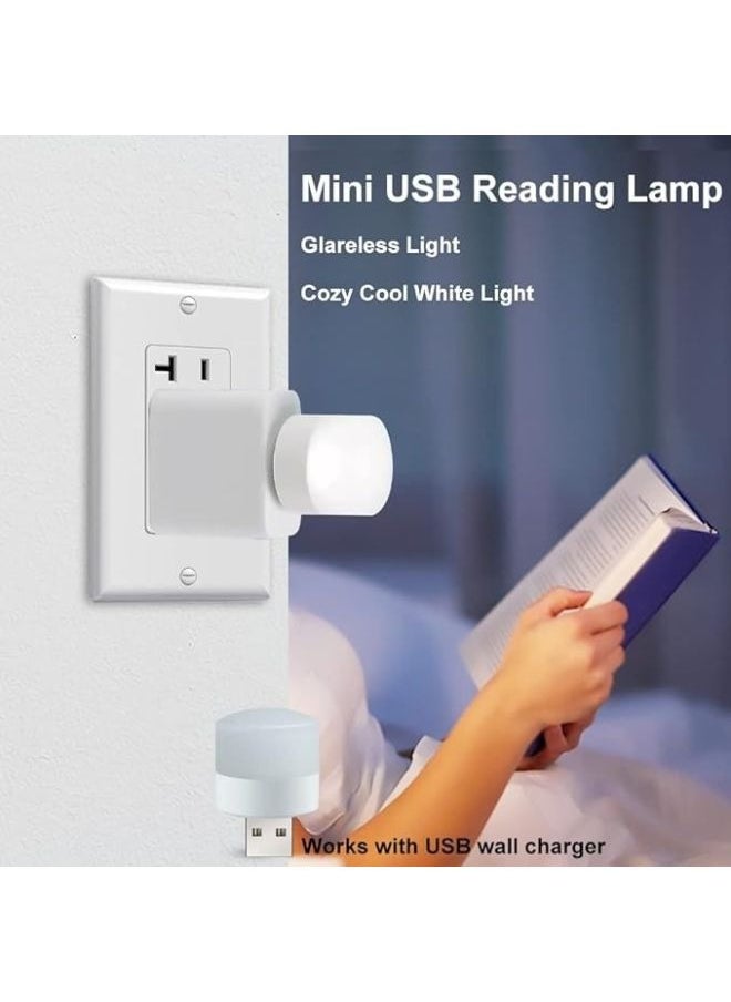 Generic 2pcs Portable USB LED Night Lights Mini Round Lamp for Laptop (White Colour)  - Image 5