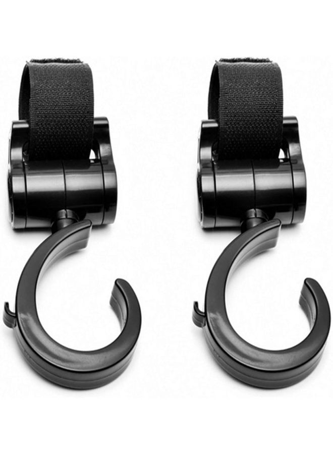 LLUFO Stroller Hooks for Hanging Diaper Bags Baby Stuff Organizer Groceries Purse Mommy Hook Stroller Accessories for Mom When Jogging Walking or Shopping Pack of 2-Black - Image 1