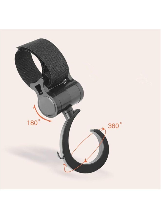 LLUFO Stroller Hooks for Hanging Diaper Bags Baby Stuff Organizer Groceries Purse Mommy Hook Stroller Accessories for Mom When Jogging Walking or Shopping Pack of 2-Black - Image 3