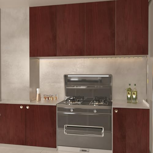 BAYYA Cherry Wood Grain Paper Waterproof Peel and Stick Wallpaper Red Brown Decorative Furniture Sticker for Kitchen Cabinet Door Table Floor Shelf Drawer Liner Self-Adhesive Film - Image 3