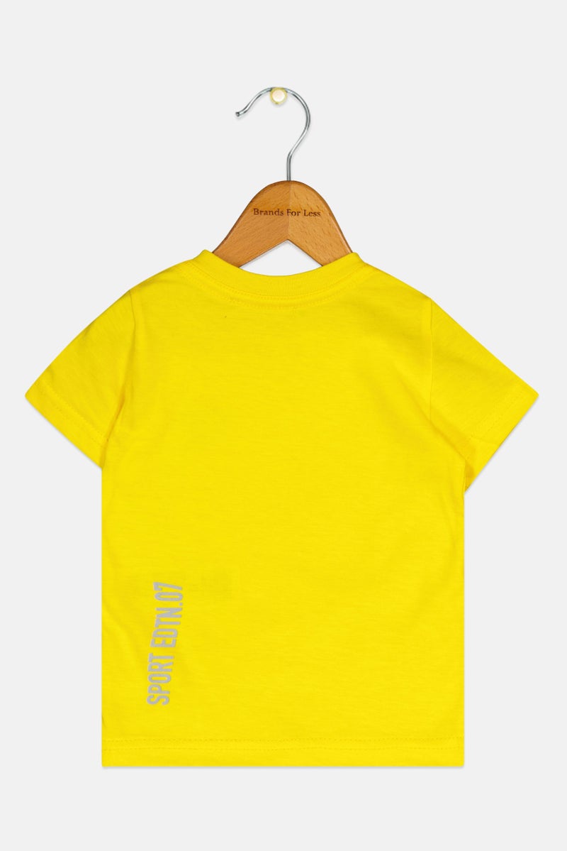DSQUARED2 Toddlers Boy Crew Neck Short Sleeve Brand Logo T-Shirt, Yellow - Image 2