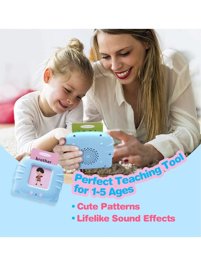 بورتوني 112 بطاقة بطاقات فلاش ناطقة للأطفال الصغار من عمر 2 إلى 4 سنوات، ألعاب تعليمية للأطفال بعمر 1 2 3 4 سنوات - ألعاب علاج النطق تعلم شكل الحيوانات وألوانها - Image 3