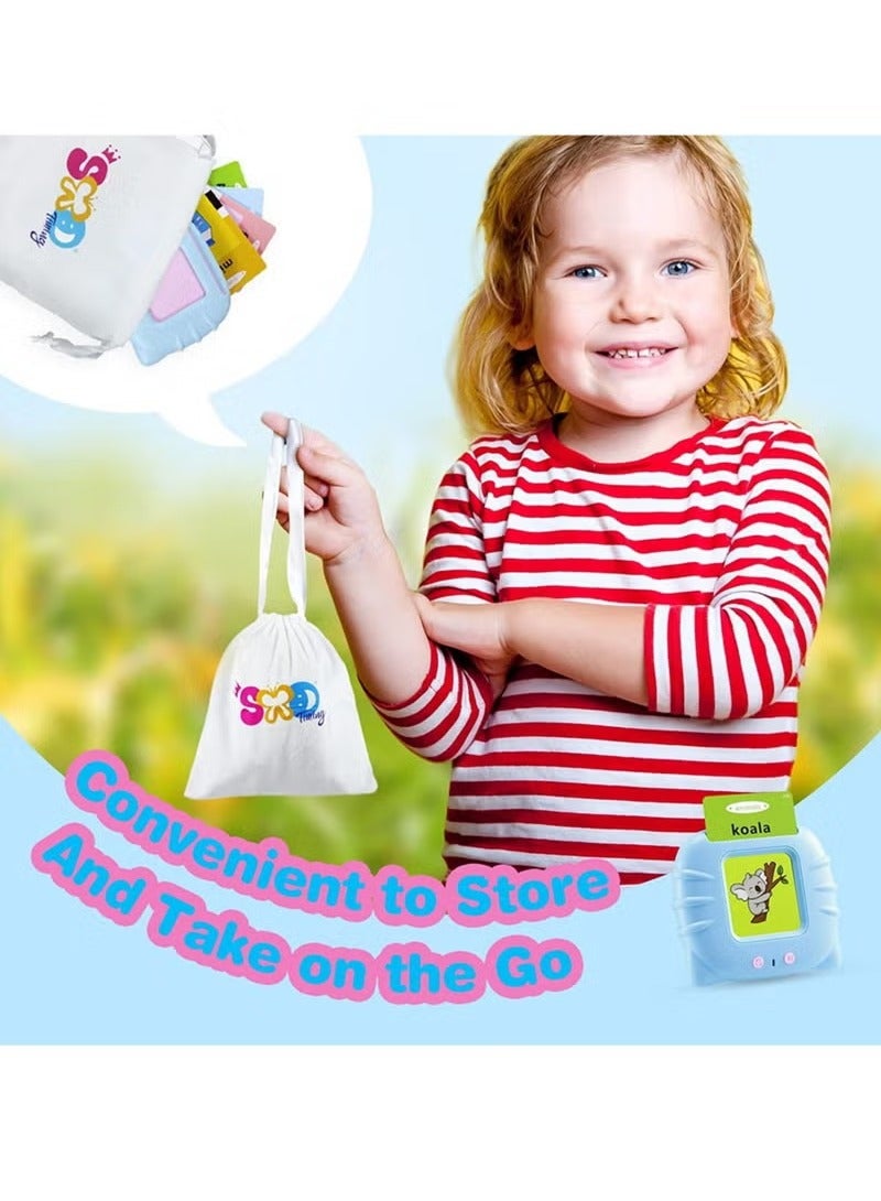 بورتوني 112 بطاقة بطاقات فلاش ناطقة للأطفال الصغار من عمر 2 إلى 4 سنوات، ألعاب تعليمية للأطفال بعمر 1 2 3 4 سنوات - ألعاب علاج النطق تعلم شكل الحيوانات وألوانها - Image 4