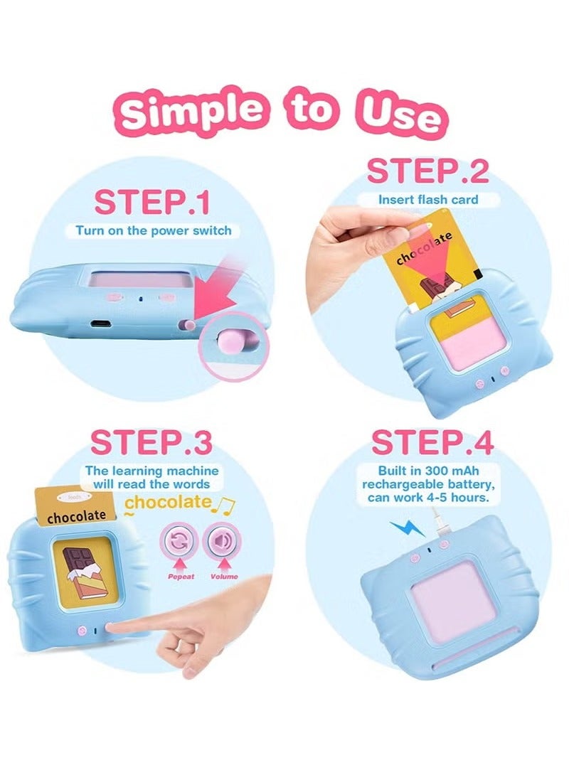 بورتوني 112 بطاقة بطاقات فلاش ناطقة للأطفال الصغار من عمر 2 إلى 4 سنوات، ألعاب تعليمية للأطفال بعمر 1 2 3 4 سنوات - ألعاب علاج النطق تعلم شكل الحيوانات وألوانها - Image 5