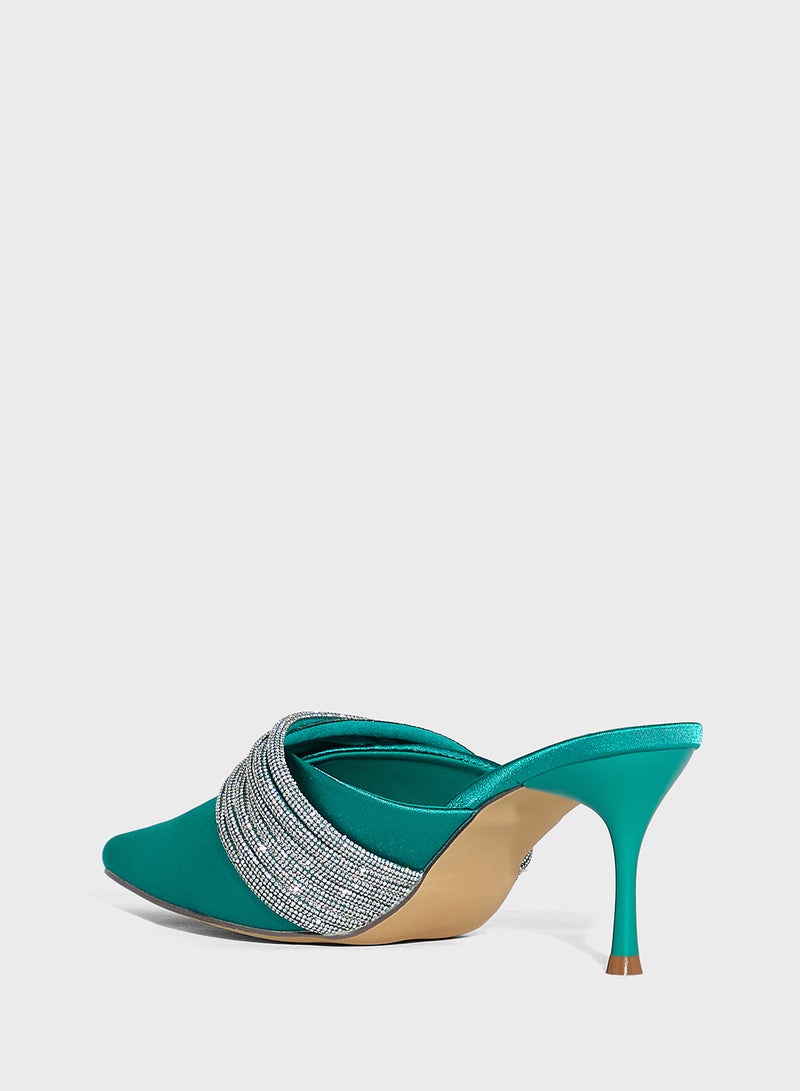 Ella Limited Edition Multi Strap Diamante Mule Pump - Image 3