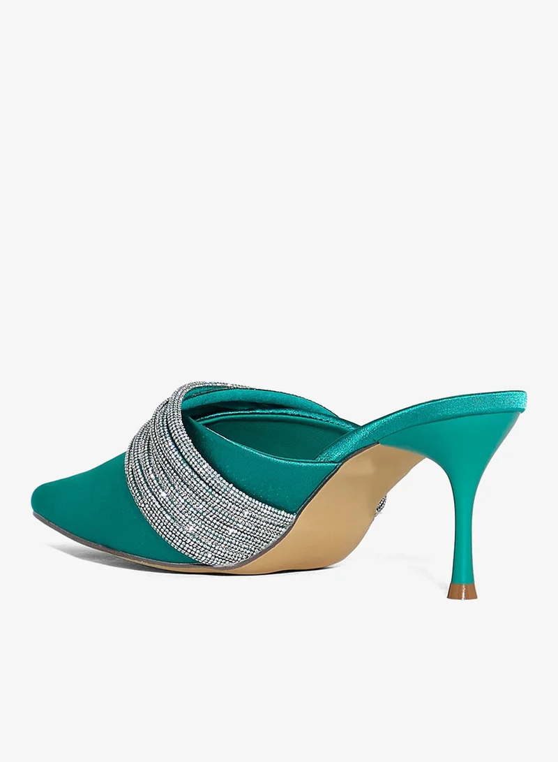 Ella Limited Edition Aqua Multi Strap Diamante Mule Pump for Women | Best Price UAE