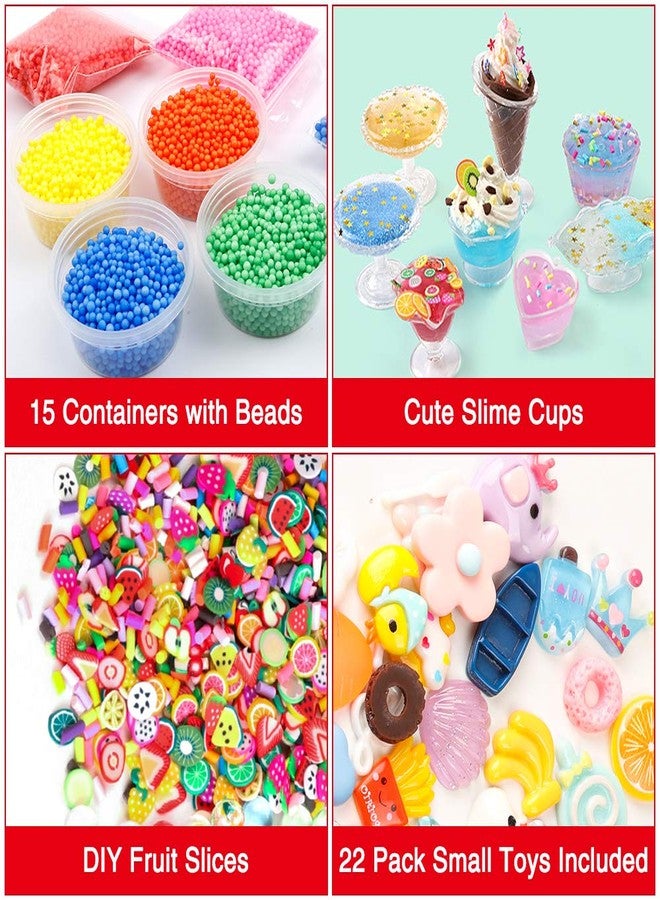 Winlip Slime Supplies Kit, 205 Pack Add Ins Slime Kit for Kids Girls Slime Making, Including Foam Balls, Glitter, Fishbowl Beads, Charms, Clear Containers by WINLIP - Image 2