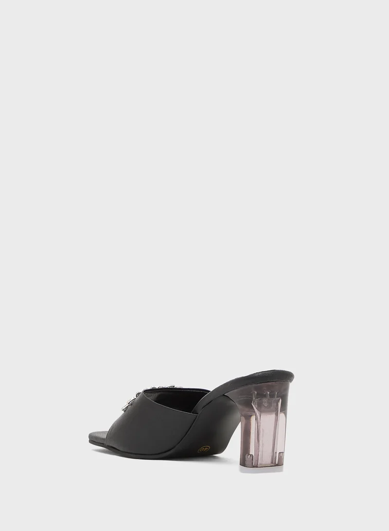 Pink Step High Heeled Sandal With Bow