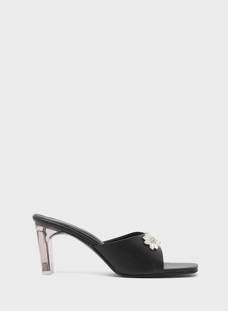 Pink Step High Heeled Sandal With Bow