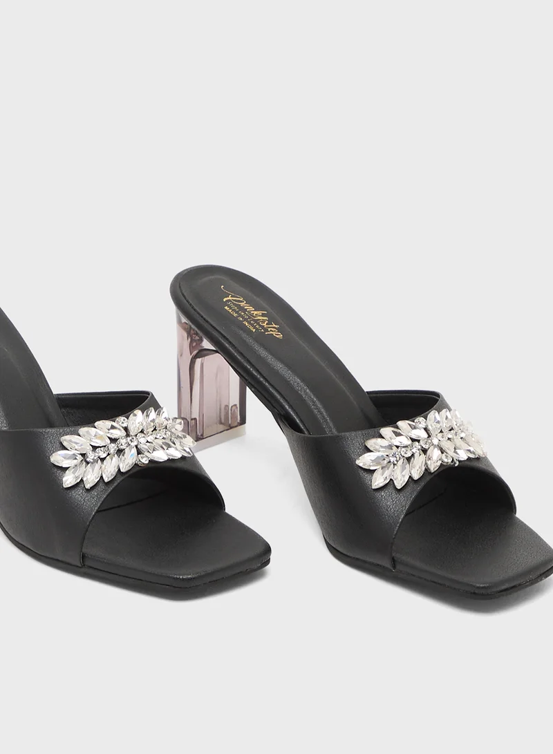 Pink Step High Heeled Sandal With Bow