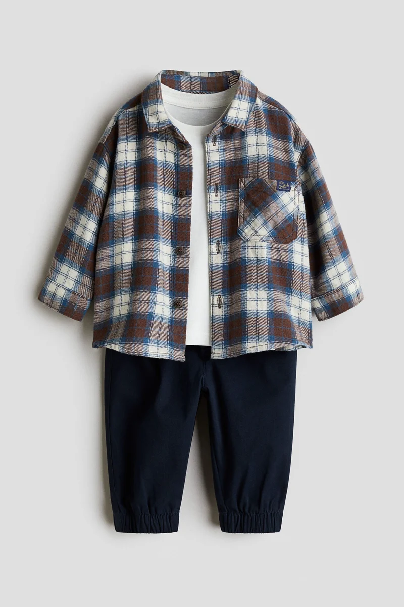 اتش اند ام طقم ملابس قطني - عبوة من 3 قطع