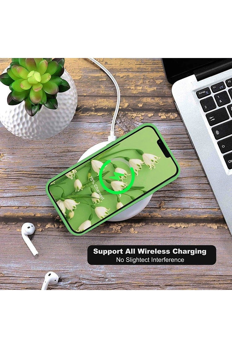 رفع القضية متوافق مع حافظة iPhone 12 مقاس 6.1 بوصة، سيليكون سائل ممتاز [حماية الكاميرا] [بطانة ناعمة من الألياف الدقيقة المضادة للخدش] غطاء هاتف نحيف واقٍ مقاوم للصدمات لهاتف iPhone 12، أخضر - Image 5