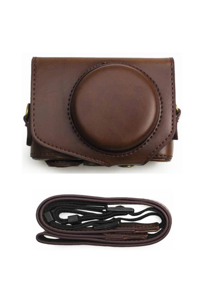 Leather Camera Case for Canon Powershot G7X Mark II /G7x G7xii Enhanced Protection, Functional Accessibility, and Convenient Design for Travel & Outdoor Use  - Image 1