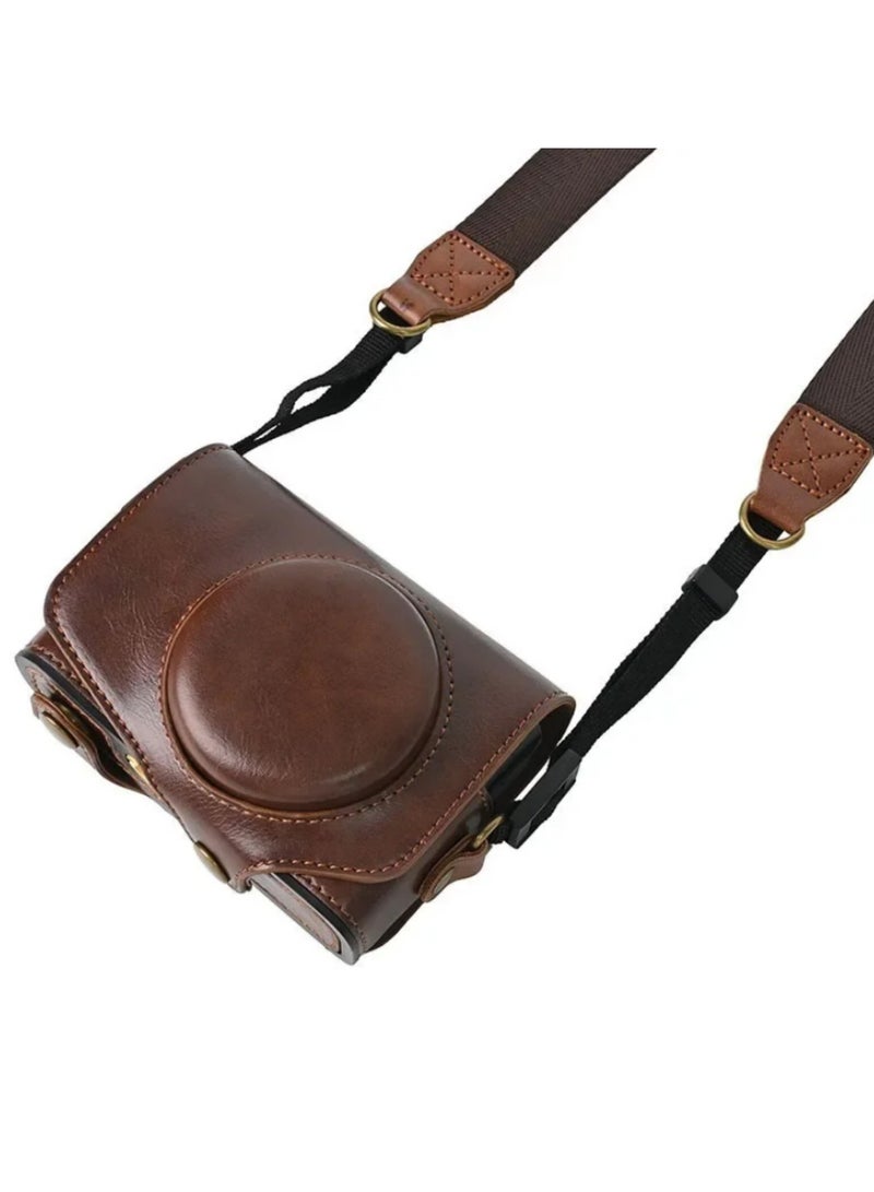 Leather Camera Case for Canon Powershot G7X Mark II /G7x G7xii Enhanced Protection, Functional Accessibility, and Convenient Design for Travel & Outdoor Use  - Image 2